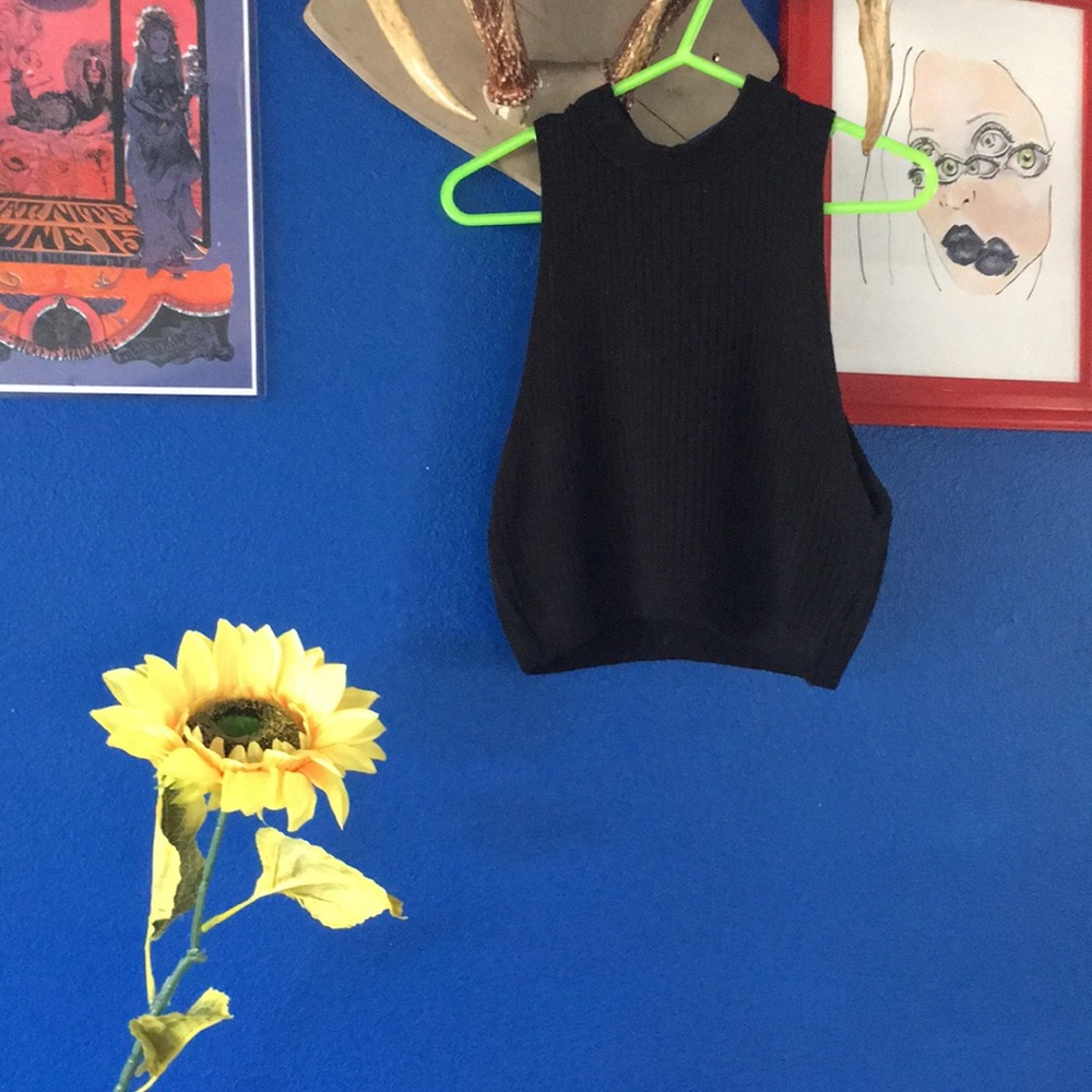 SOLDMock Neck Sleeveless Crop Top - Picture 1 of 7
